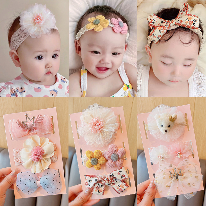 可爱超萌婴儿发带百天拍照护囟门