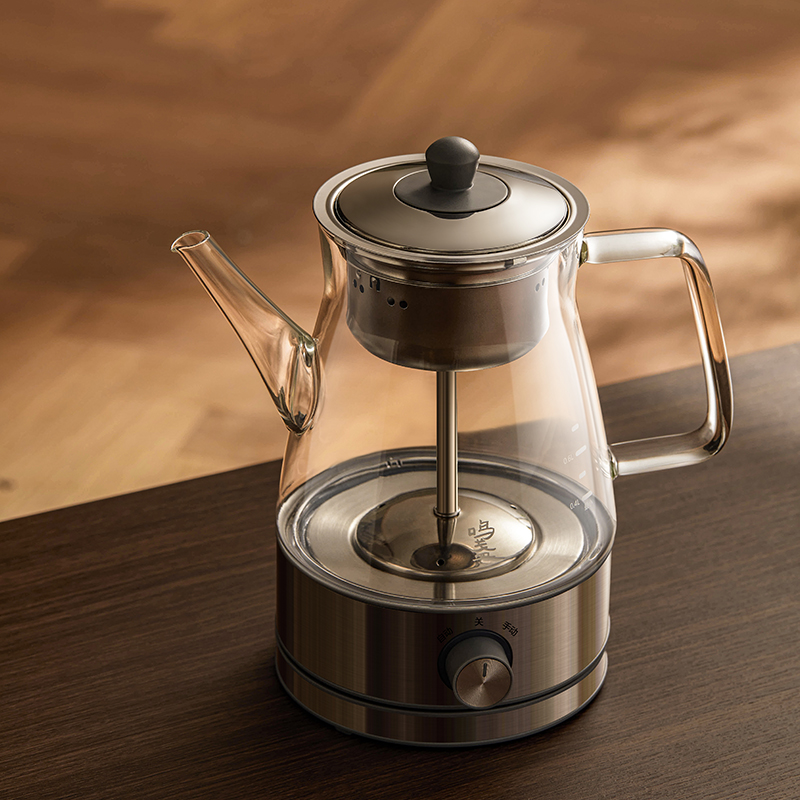 鸣盏蒸汽煮茶器黑茶普洱家用蒸茶壶蒸茶器全自动玻璃养生壶煮茶壶