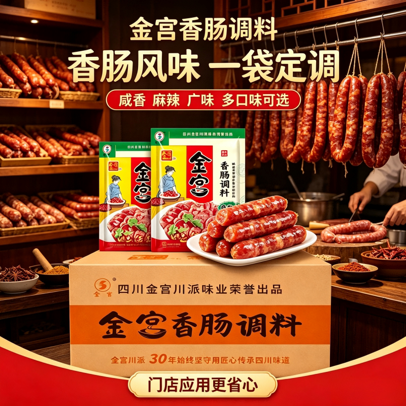 金宫麻辣五香广味香肠调料26年肠衣/肠类加工原料