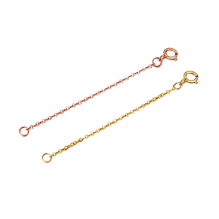 纯18K金延长链项链加长链玫瑰金彩金au750加粗白金黄金四叶草H链