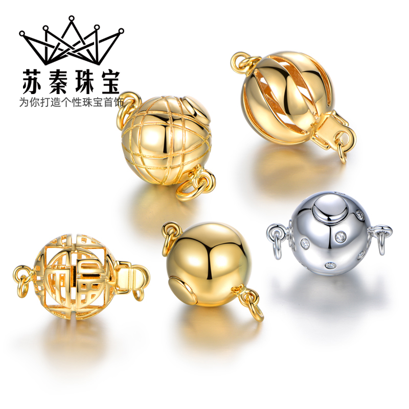 18K金珍珠项链扣头高档手链扣子
