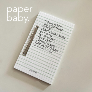 paperbaby 复古的绿色稿纸风A6两孔活页手帐本