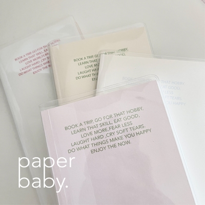 paperbaby 学习手帐笔记本 A5silm notebook 定页 带封皮 可平摊
