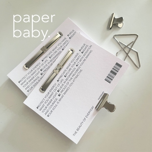 paperbaby 春天的樱花粉极简票据风法文格A6奇葩两孔活页本手帐本