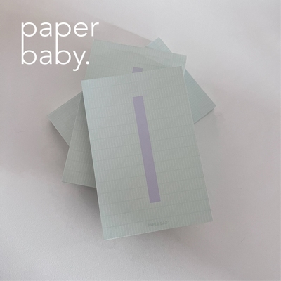 paperbaby 薄荷紫基础法文A7多功能双面可撕便签本