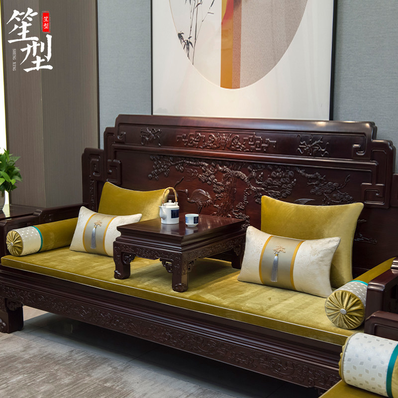 中式红木沙发绒布坐垫新古典罗汉床座垫五件套扶手靠垫乳胶垫定制,居家布艺,沙发垫,淘宝优惠券,粉丝福利购,淘宝优惠卷
