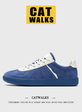 【青春旋律】复古德训鞋男春季新款蓝色小众休闲鞋美式软底阿甘鞋