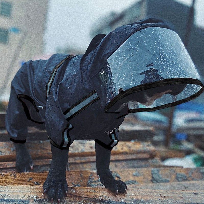 法斗巴哥斗牛狗狗雨衣法牛雨天衣服四脚防水小型犬宠物八哥雨披