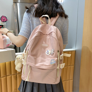 冠军书包女小学生初中生女中学生大容量简约背包女双肩包2023新款
