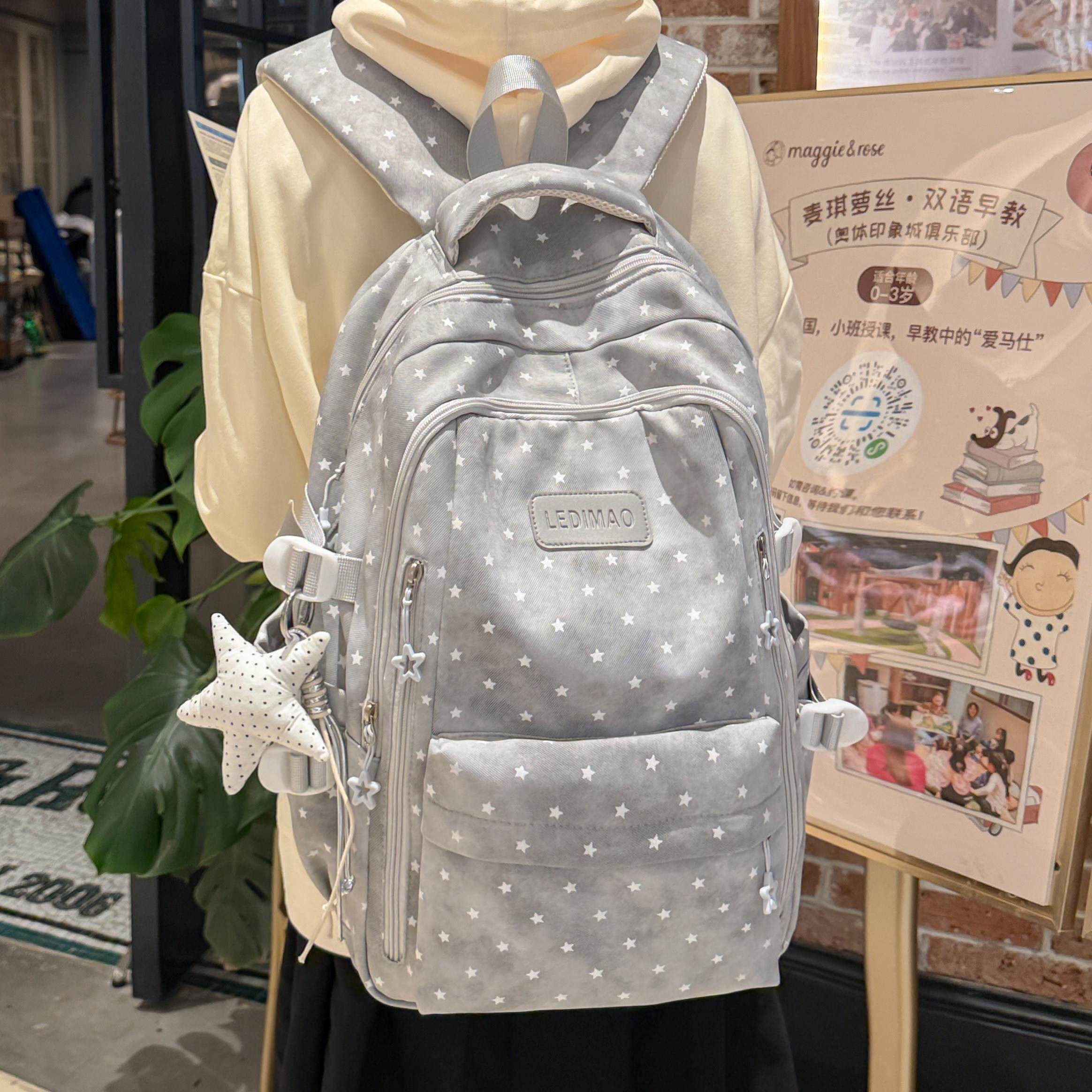 学院风韩版高颜值减负书包女复古风初高中生背包小学生轻便双肩包