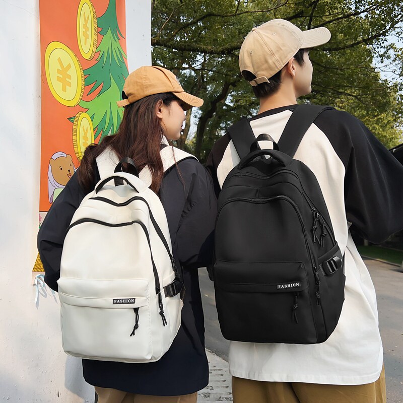 2025新款日系简约书包男大学生学院风初中女生大容量双肩包女背包