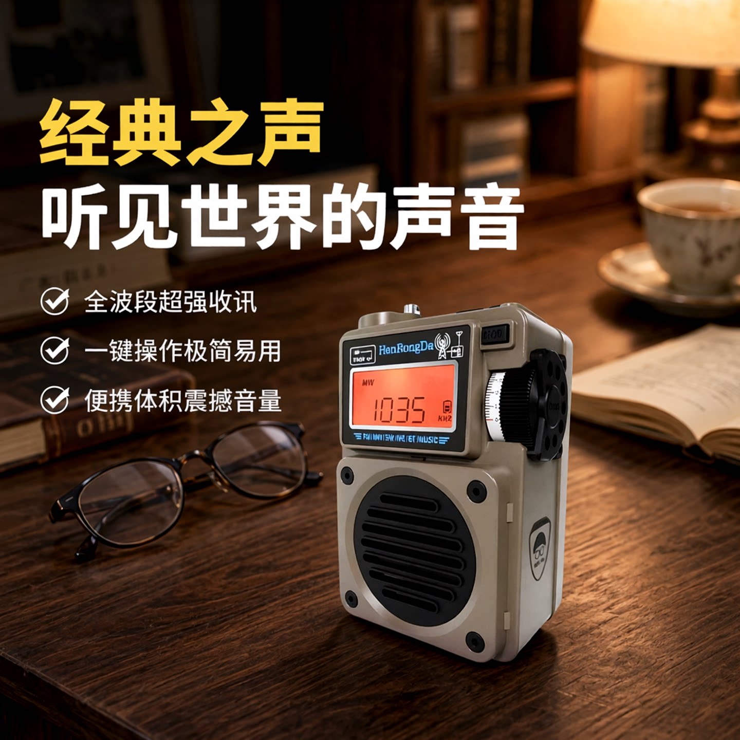 汉荣达701+W3便携全波段收音机