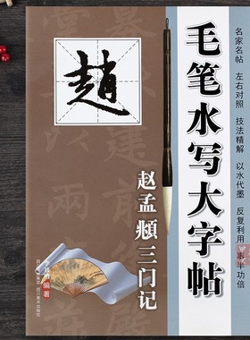 毛笔水写大字贴 赵孟頫三门记 名家名帖对照技法精解 赵孟俯三门记字帖行书临摹软笔书法间架结构入门教程行楷初学水写布描红练字