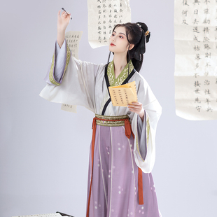 花朝记｜静女其姝｜晋制传统汉服交领上襦交窬裙复原风春夏秋女装