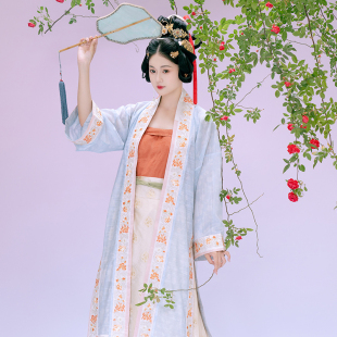 花朝记｜国丝汉服节｜期夕轻罗｜春夏复原｜宋制对襟衫 宋抹百迭裙