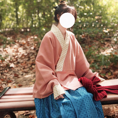 晋制少女汉服双色秋冬袄裙