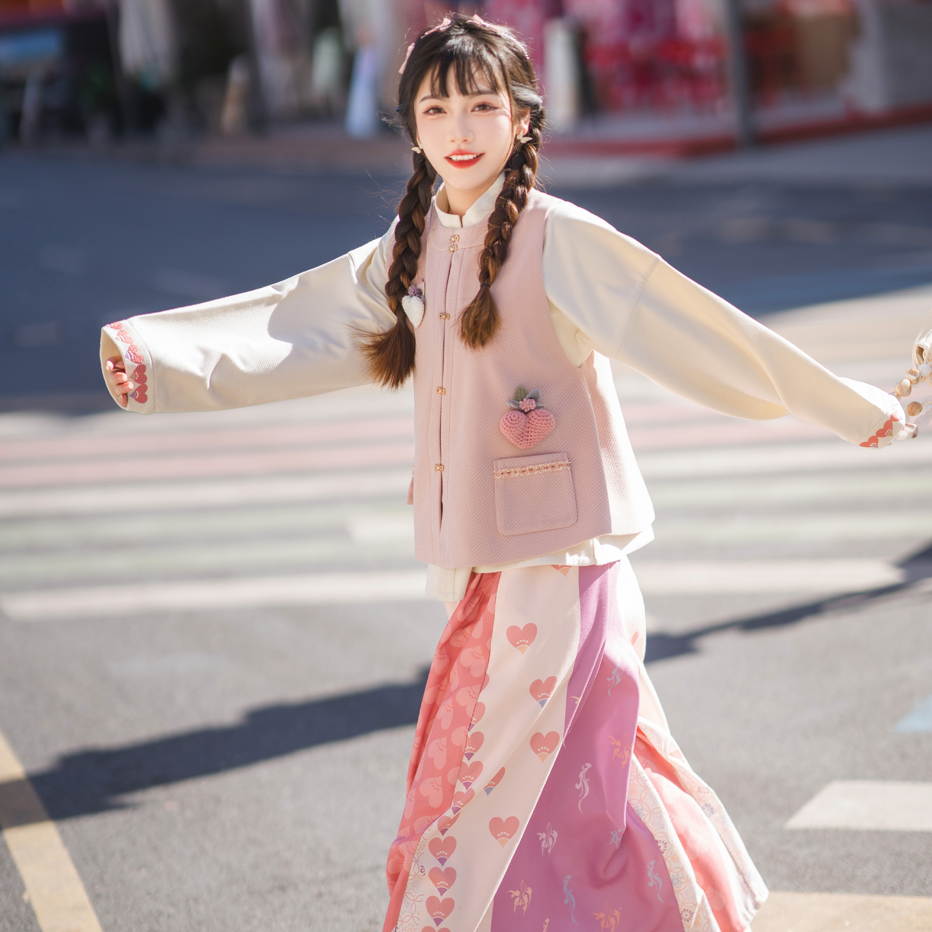 明宋混搭立领袄裙秋冬日常