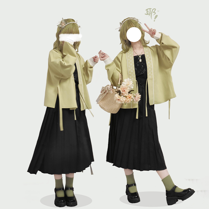 针织工艺，配饰清新宋制汉服