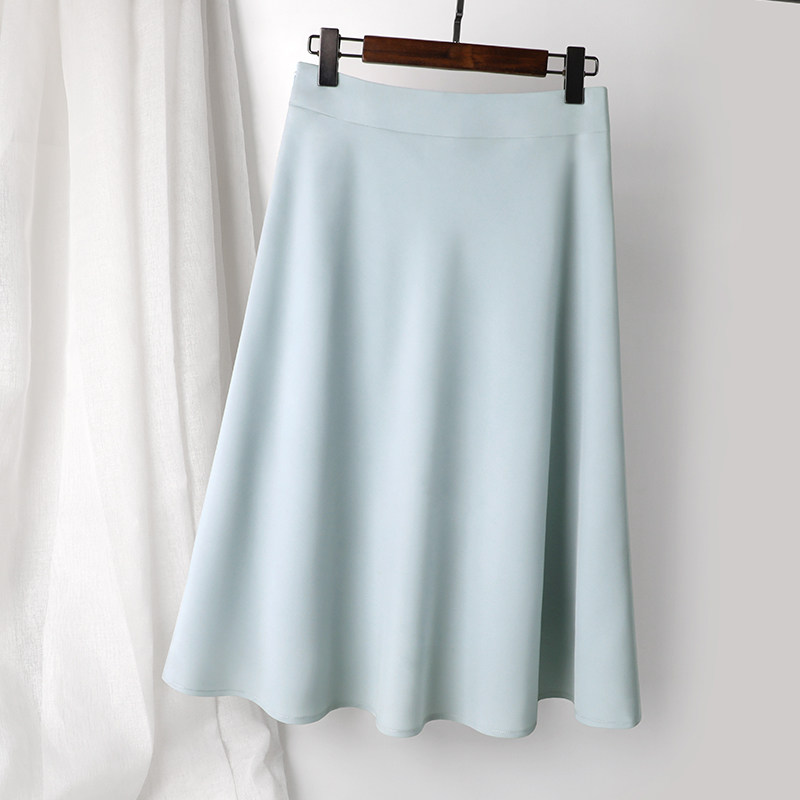 2023夏季新款高腰半身裙中长款a字裙大摆裙垂感薄款裙子伞裙显瘦