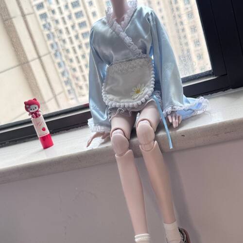BJD三分四分娃衣蓝色粉色女仆装/中华小厨娘/公主蕾丝交领套装