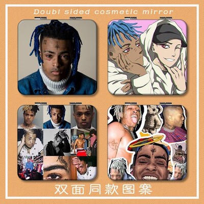XXXTentacion学生手持化妆镜随身便携折叠双面迷你补妆小镜子翻盖