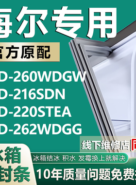 适用海尔BCD-260WDGW 216SDN 220STEA 262WDGG冰箱门密封条胶条圈
