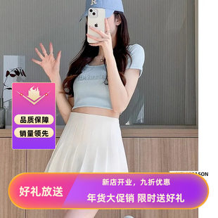 春夏百褶裙JK半身裙学院风女高腰弹力短裙大码胖mm显瘦遮胯A字裙