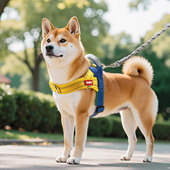 新款 狗狗牵引绳宠物胸背带加宽织带撞色拼接不勒狗胸背户外遛狗绳