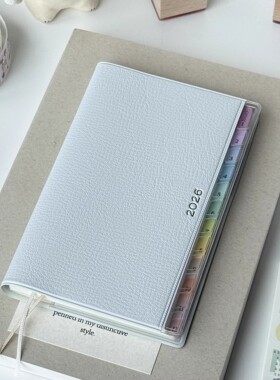 彩虹索引皮质日程手帐本2026年高颜值计划全年表月周每日365天计划表日历记事本学习工作笔记事本子效率手册