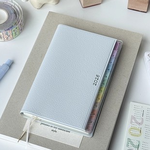 彩虹索引皮质日程手帐本2026年高颜值计划全年表月周每日365天计划表日历记事本学习工作笔记事本子效率手册