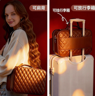 高级防水带镜化妆包女便携出门旅行大容量分区手提护肤化妆刷箱包