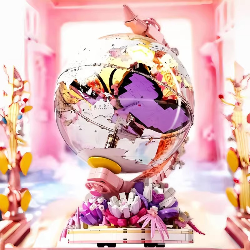 3d立体带灯花蝶磁悬浮地球仪女孩