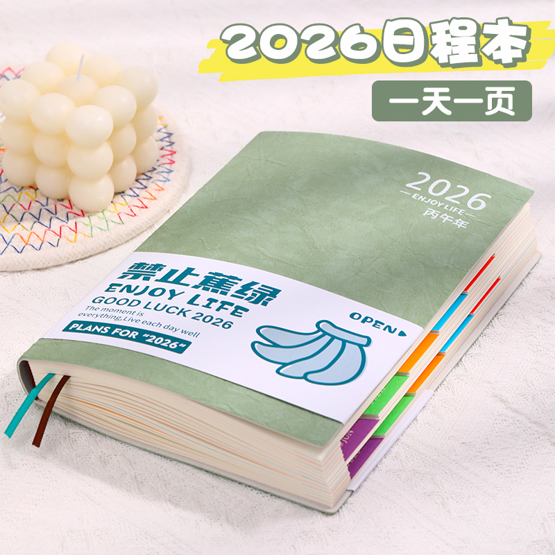 2026日程本工作计划效率手册365天一日一页日历记事本笔记日历记事本学习工作笔记本子定制每日计划表日程本