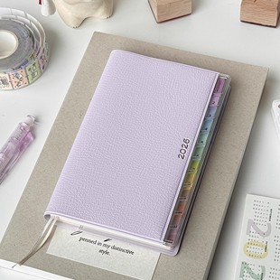 彩虹索引皮质日程手帐本2026年高颜值计划整年表每月周日365天计划表日历日记本学习工作笔记事本子效率手册