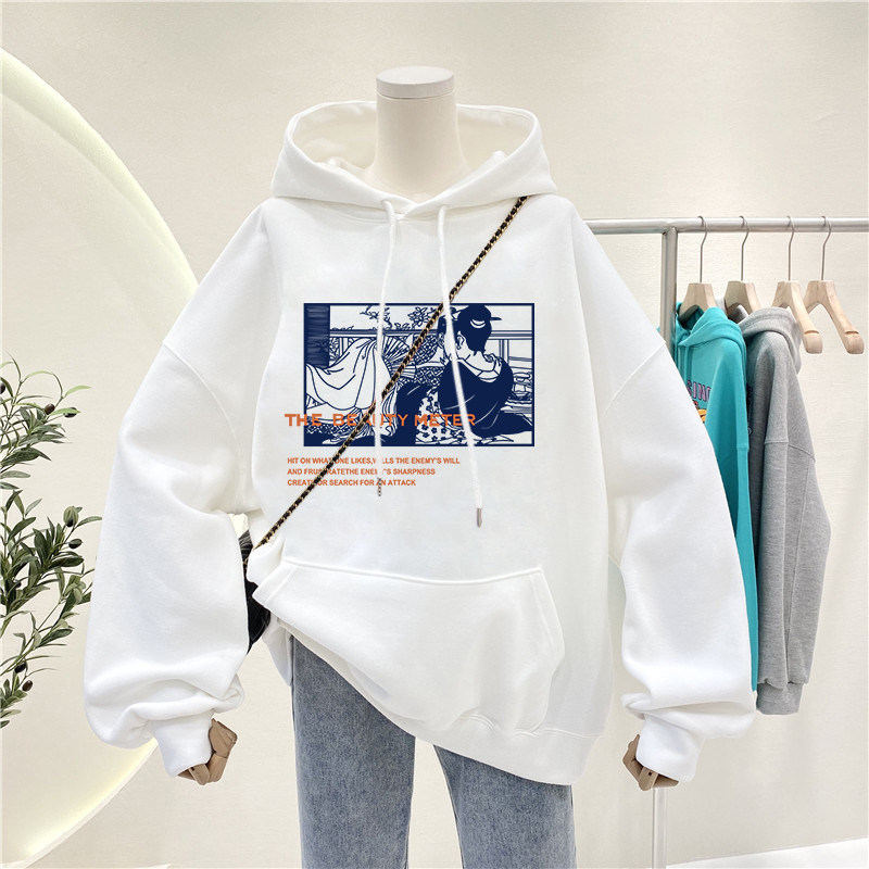 vetiver卫衣女春秋薄款韩版大码bf慵懒风学生vintage宽松早秋外套