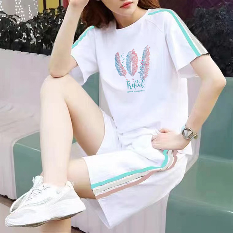 套装女2026夏季新款纯棉速干短袖+短裤时尚两件套洋气休闲运动服