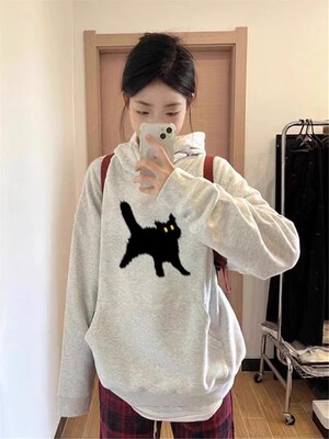 卫衣女2025新款秋冬加绒加厚连帽