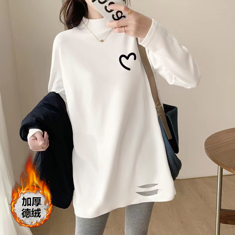 加绒打底衫女冬2022新款洋气