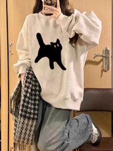 卫衣女2026新款韩版宽松原宿bf慵懒风学生春秋薄款初秋上衣外套潮