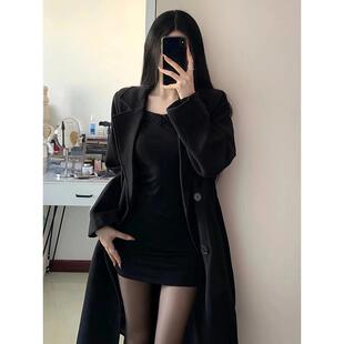 赫本风加厚黑色小个子呢子大衣女秋冬韩系中长款 夹棉毛呢外套