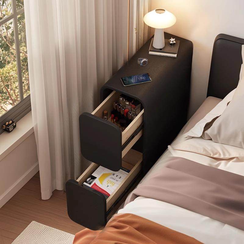 极简轻奢实木床头柜夹缝超窄小型简约现代家用卧室床头置物收纳柜