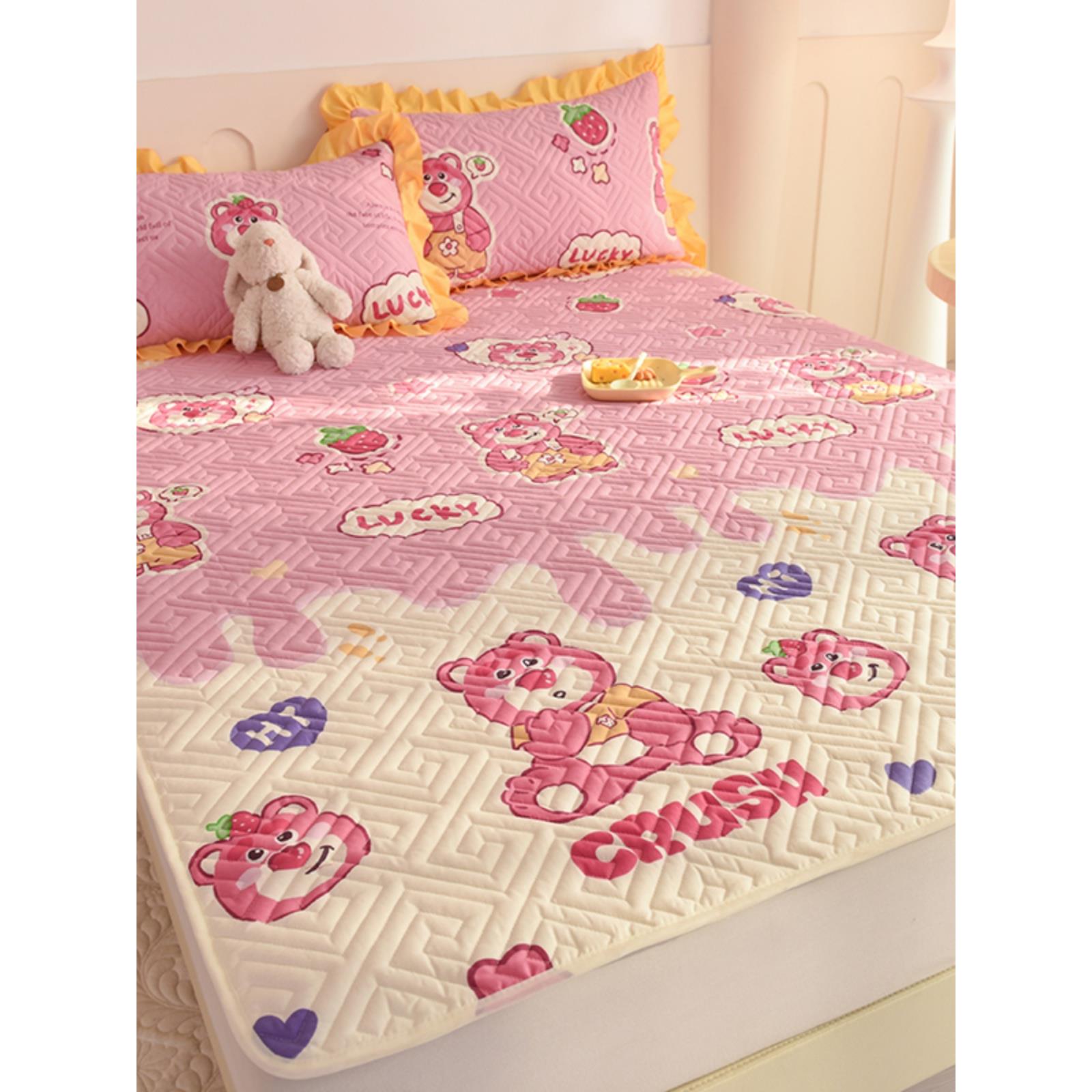 定制A类纯棉床单儿童单人防滑夹棉榻榻米床盖四季通用全棉大炕单