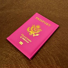 Cute USA Passport Cover Women Pink Travel Passport Holder Am