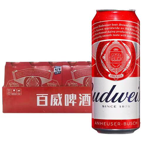 百威啤酒500ml整箱易拉罐官方
