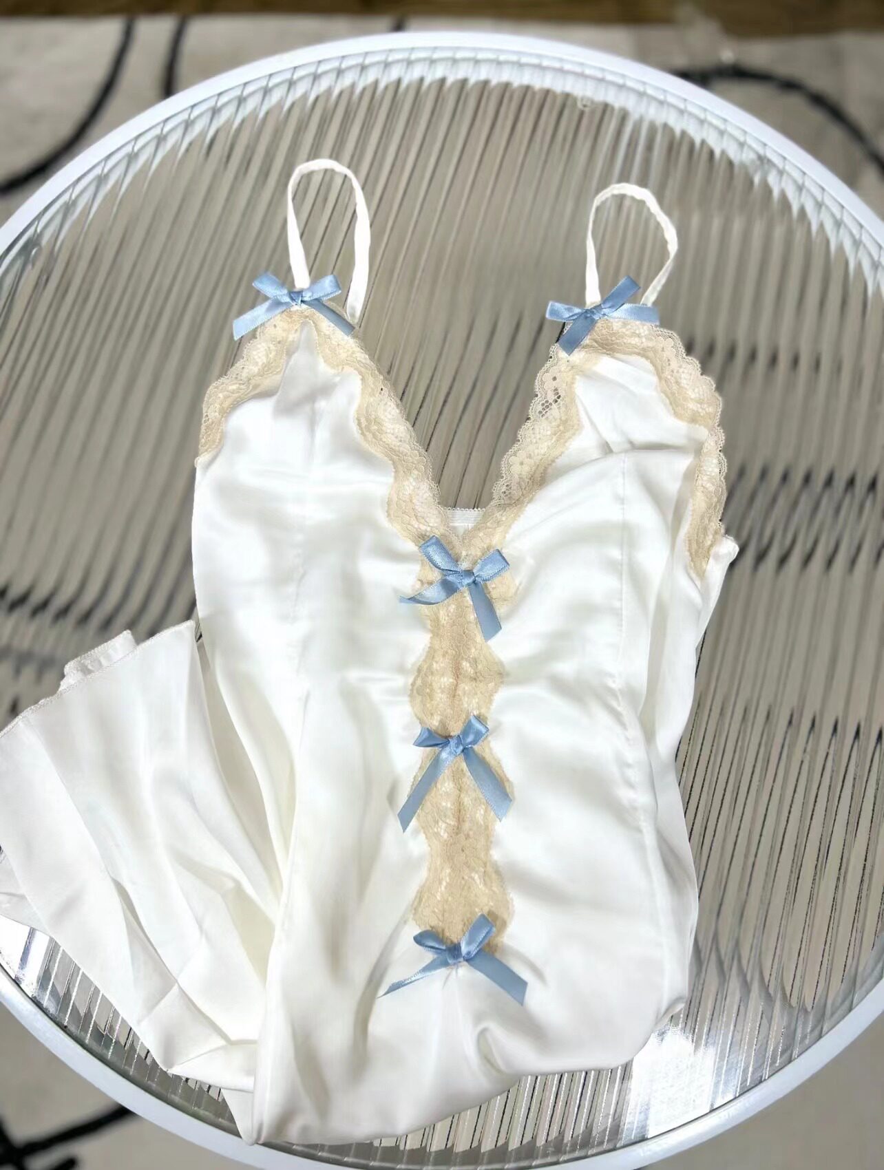 新品！【蓝气球】法式轻奢蕾丝连衣裙睡裙少女蕾丝花边情趣连衣裙