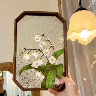 【幽谷铃兰】手工diy掐丝珐琅画材料包景泰蓝新中式玻璃茶盘摆件