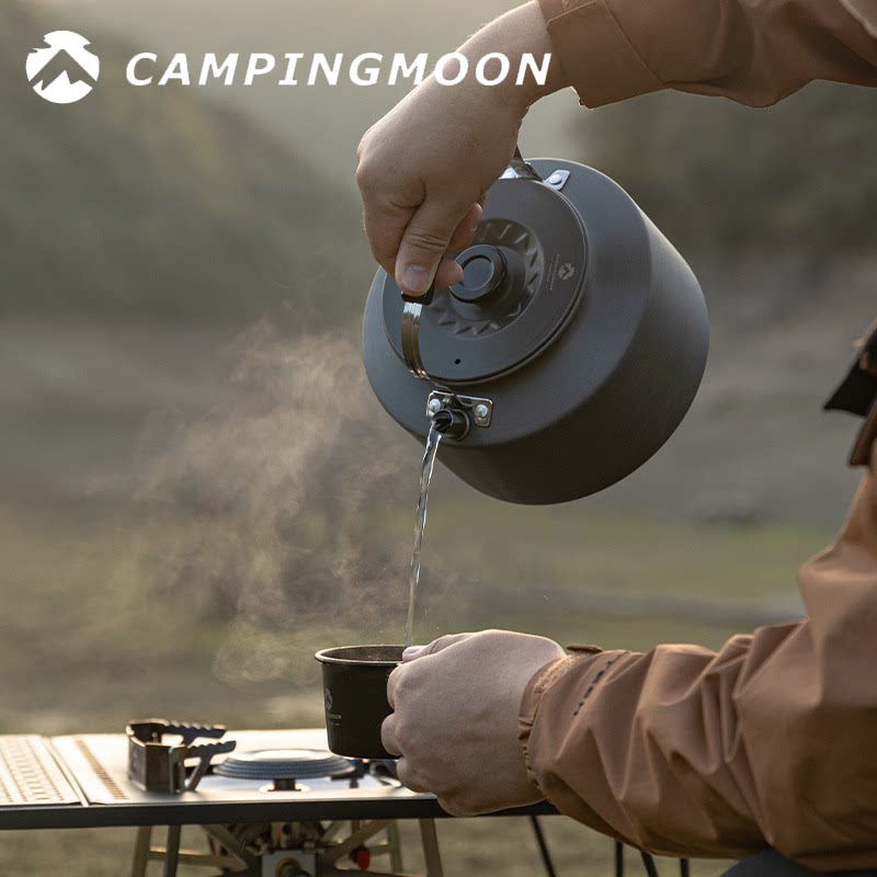 柯曼铝合金咖啡壶0.8L1L1.5L便携式露营煮茶壶户外烧水壶轻量