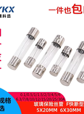 玻璃保险丝管5x20mm车载点烟器1/2/5/10/15a记录仪6*30充电器250V