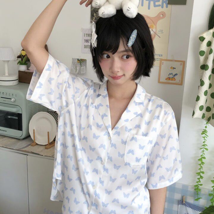 明星款甜美少女风蝴蝶印