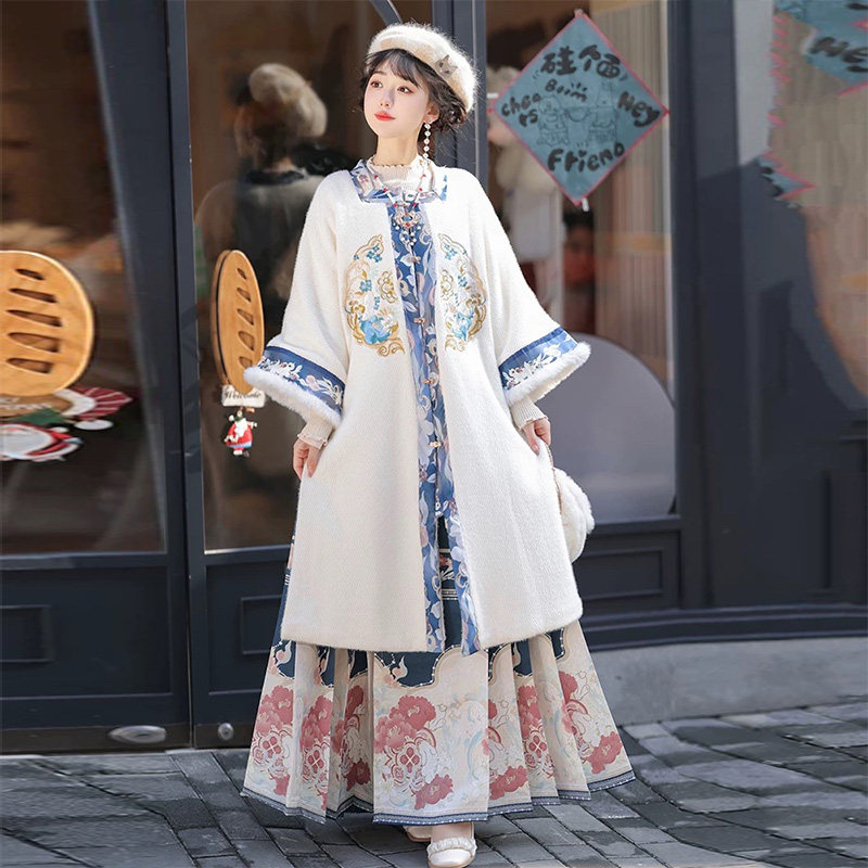 十叁月原创【绒绒】新款汉服女明制方领马面裙加厚加绒新中式秋冬,女装/女士精品,汉服套装,淘宝优惠券,粉丝福利购,淘宝优惠卷